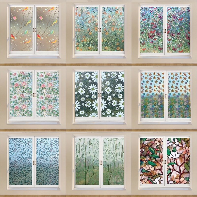 Glass sticker ฟิล์มติดกระจก Window film สติ๊กเกอร์ติดกระจก มีกาวในตัว สติ๊กเกอร์ตกแต่งกระจก กันแดด กันมองเห็น มีให้เลือก