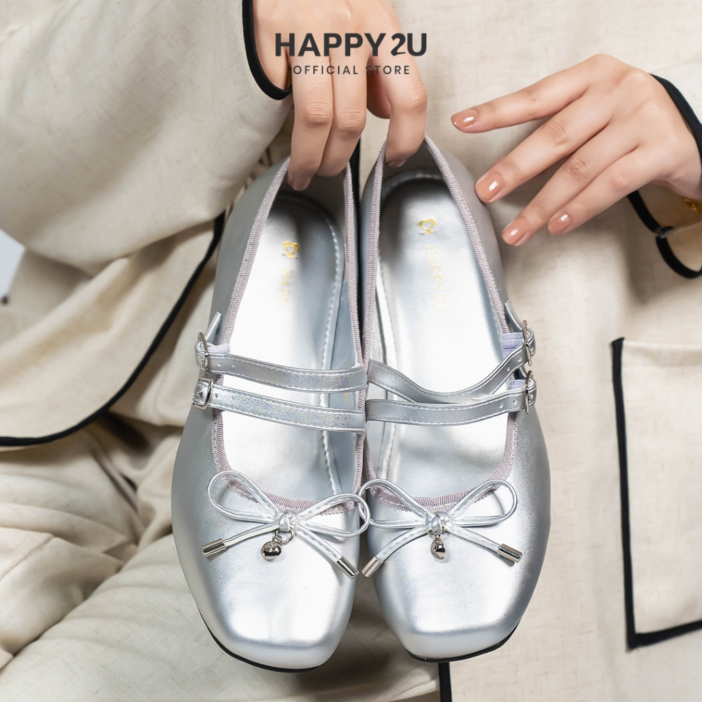 HAPPY2U Ruby Ribbon Mid Heels  รองเท้าคัทชูทรงแมรี่เจน สูง 3 ซม.