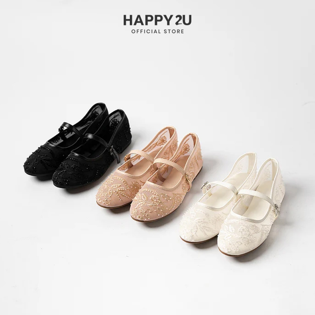 HAPPY2U Estee Lace Comfort Flats  รองเท้าแมรี่เจน รองเท้าตาข่าย รองเท้าผ้าลูกไม้ ราคา ถูกที่สุด ดีลบีเคเค แกลเลอรีภาพที่ 5