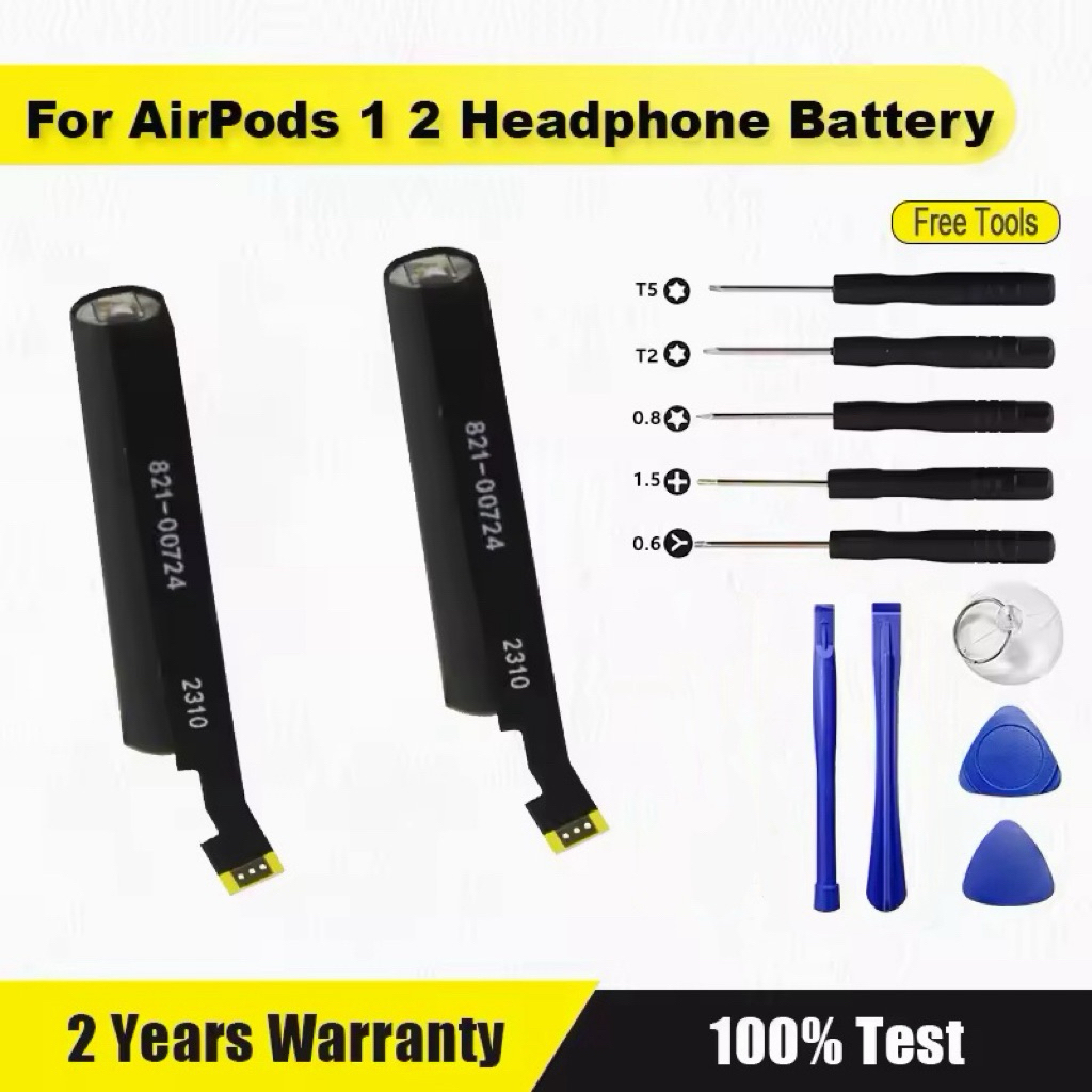 (ขายเป็น ชิ้น ) แบตเตอรี่สําหรับ Airpods 1st 2nd A1604 A1523 A1722 A2032 A2031 สําหรับ AirPods 1 2 แบตเตอรี่หูฟัง