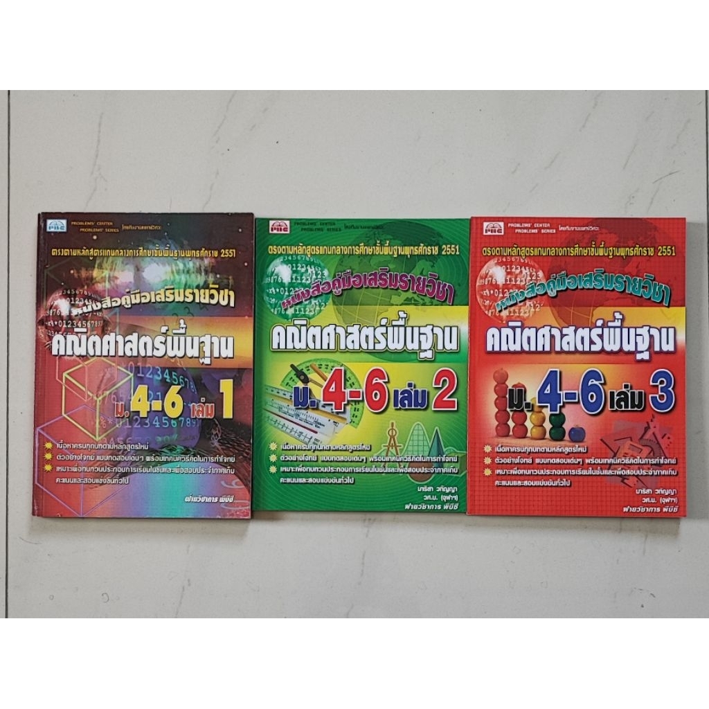 หนังสือคู่มือคณิตศาสตร์พื้นฐาน ม.4-6 เล่ม1-3 (รวม 3 เล่ม)