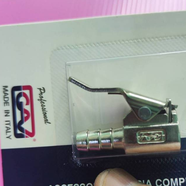 GAV60E หัวเติมลมแบบล็อค หัวเติมลมสั้น ทองเหลือง แพคกิ้งผลิตจากอิตาลีแท้ใช้งานเติมรถทั่วไป