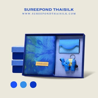 ❖ กล่องชุดของขวัญผ้าไหม ❖ [ SET ผ้าพันคอ ] Gift Set Premium
