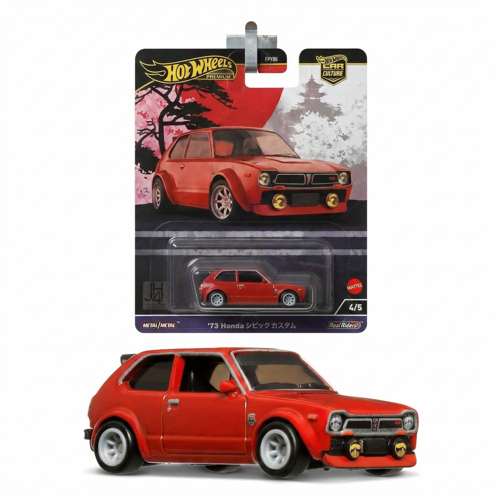 Hot Wheels Premium Car Culture Japan Historics 4 '73 Honda Civic Custom HRV85โมเดลรถเหล็ก 1:64