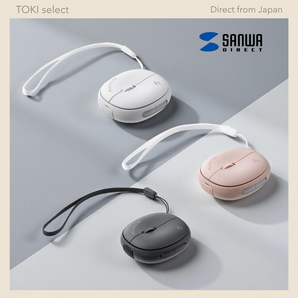 Sanwa Direct Bluetooth Mini Clip Mouse: Rechargeable, 5 Buttons, Multi-Pairing, Portable for Mobile