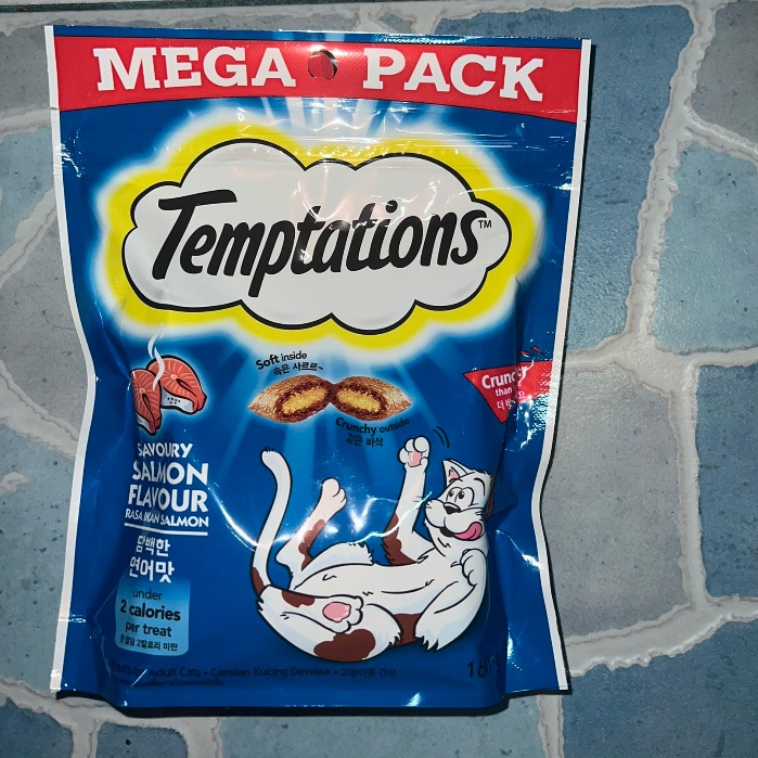[เลือกรสชาติ] Temptations เทมเทชันส์ ขนมแมว กรอบนอกนุ่มใน อร่อยทุกคำ ขนาด 160g
