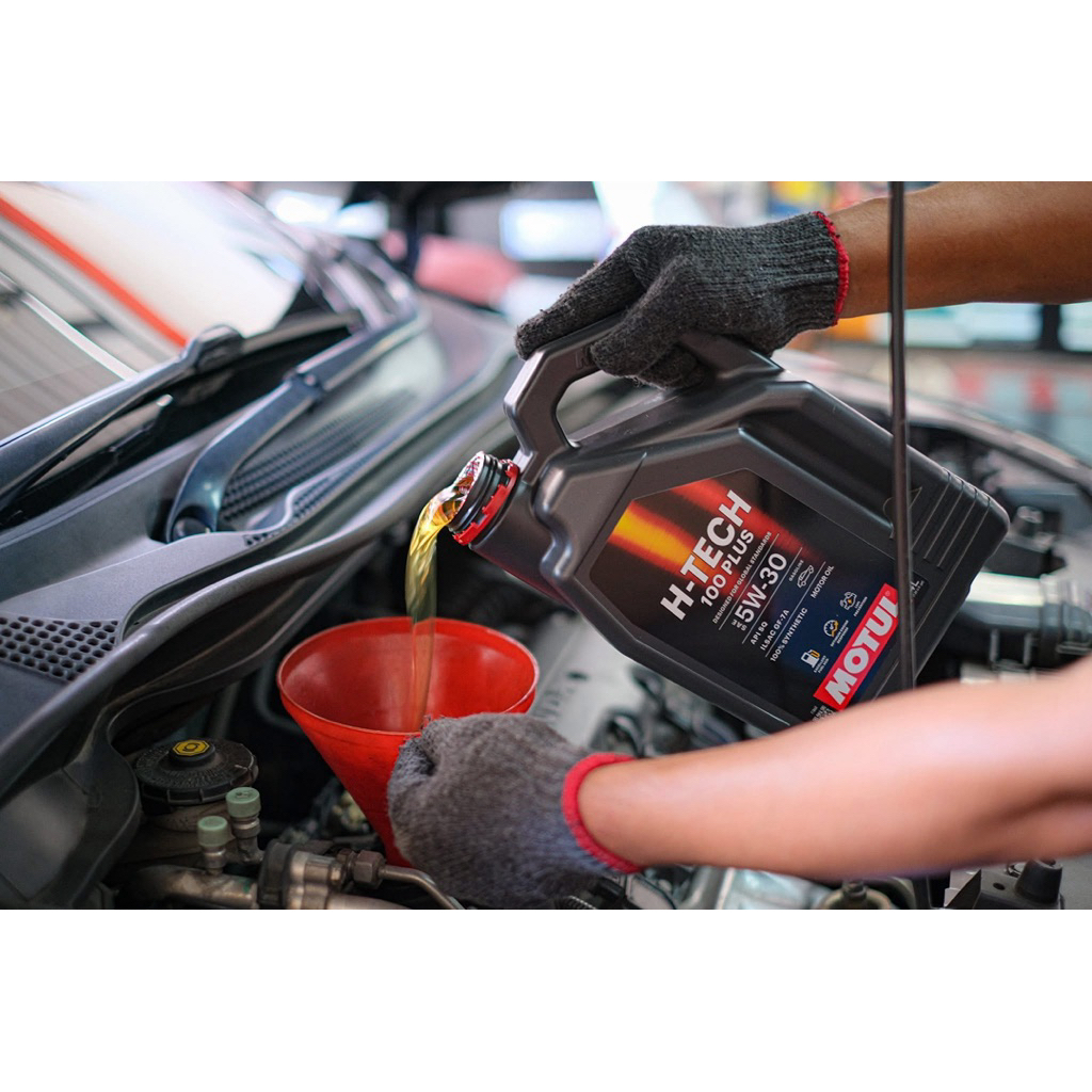 Motul H Tech 100Plus เบนซิน 5w30/10w40/5w50 บรรจุ 4 ลิตร(มาตราฐานใหม่SP)
