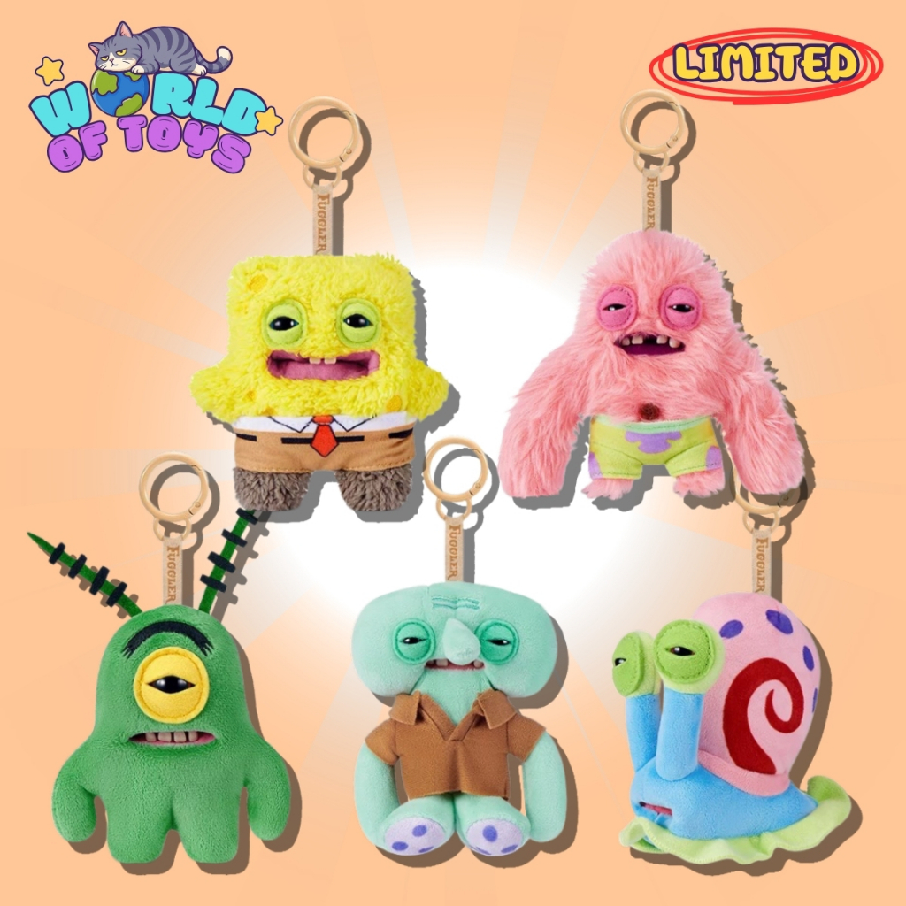 ⭐️LIMITED⭐️ ส่งภายใน 24ชม🇹🇭 FUGGLER Funny Ugly Monster Sponge Bob Squarepants Series Keychain