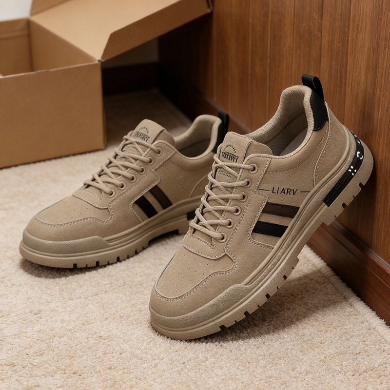 Walkon รองเท้าผ้าใบวินเทจสำหรับผู้ชายงานพรีเมี่ยม! ส้นหนา รูปที่ 8