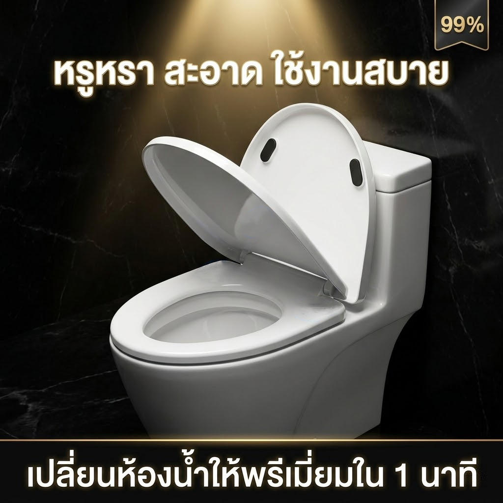 ใช้ได้ทุกยี่ห้อ  ANDERUI ฝารองนั่งชักโครก พเกรด รูปตัวU/V/O ฝาครอบที่นั่งชักโครก เพิ่มความหนาป้องกันการแตกหัก ทนทาน ราคา ถูกที่สุด ดีลบีเคเค แกลเลอรีภาพที่ 7