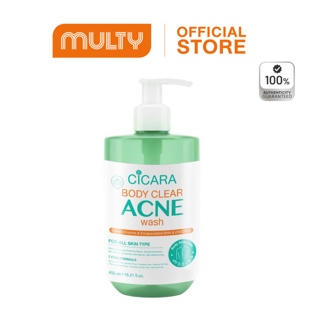 Cicara Body Clear Acne Wash 450 ml.บอดี้ วอช