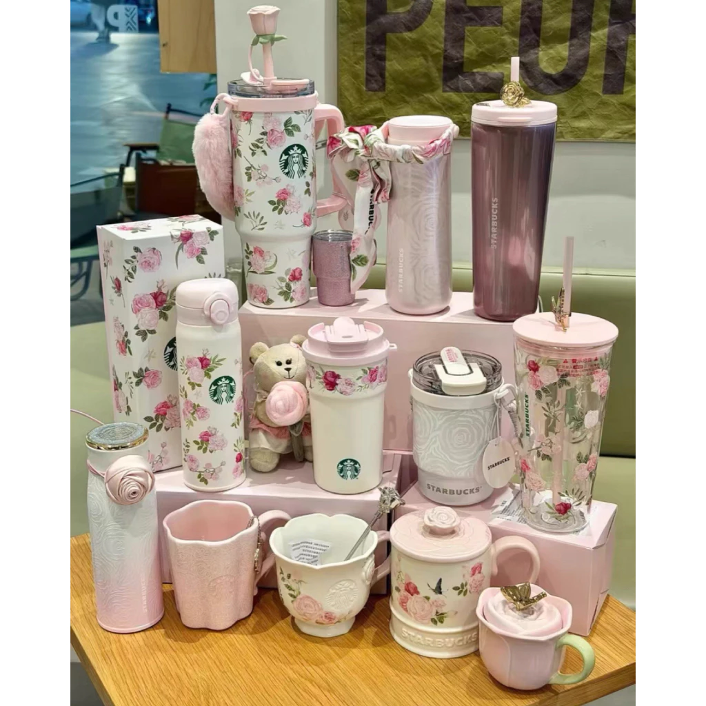 แก้วสตาร์บัค Starbucks Vintage Floral Rose Collection Spring 2026