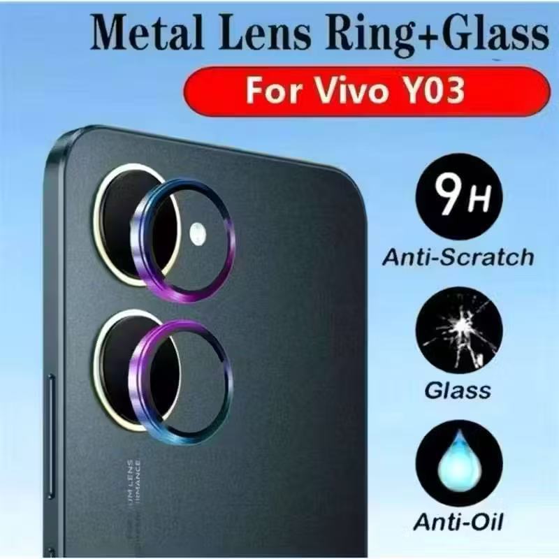 ฟิล์มเลนส์กล้องเหมาะสําหรับ VIVO Y03 Y03T Y18 Y29S 9D ฟิล์มเลนส์กล้องป้องกันการ