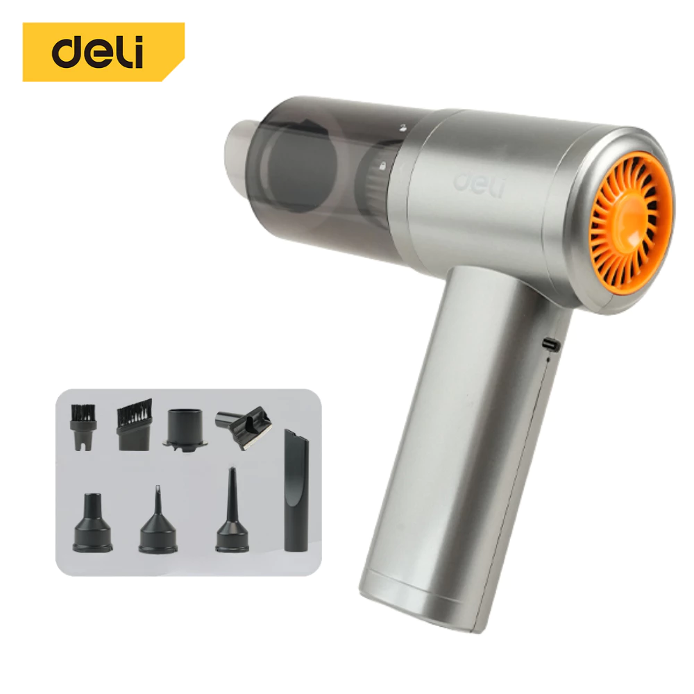 [ฟรีถุงมือล้างรถ] Deli เครื่องดูดฝุ่นไร้สาย เครื่องดูดฝุ่นในรถ แรงดูด1200PA รับประกัน 3เดือน Portable vacuum cleaner thumbnail 7