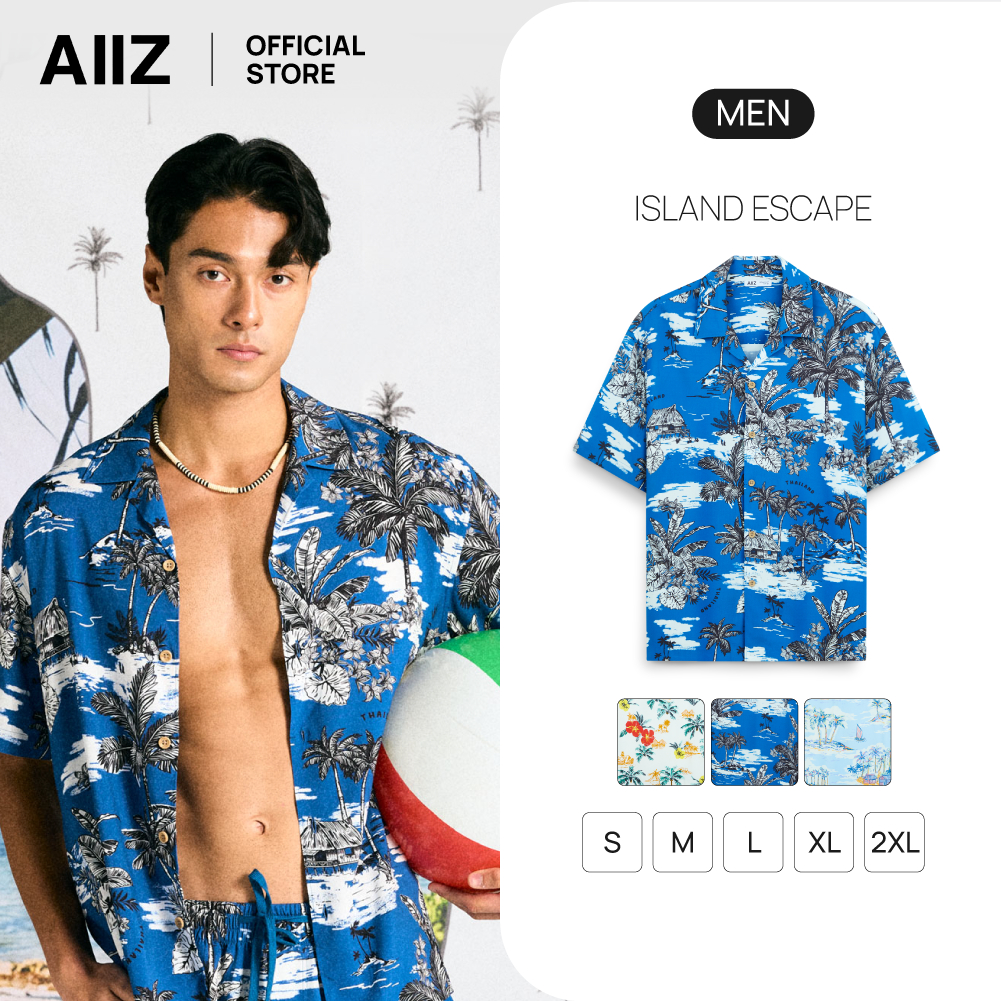 AIIZ (เอ ทู แซด) - AIIZ ISLAND ESCAPE เสื้อเชิ้ตซัมเมอร์ลายดอก ทรง Regular ผ้าเรยอน 100%