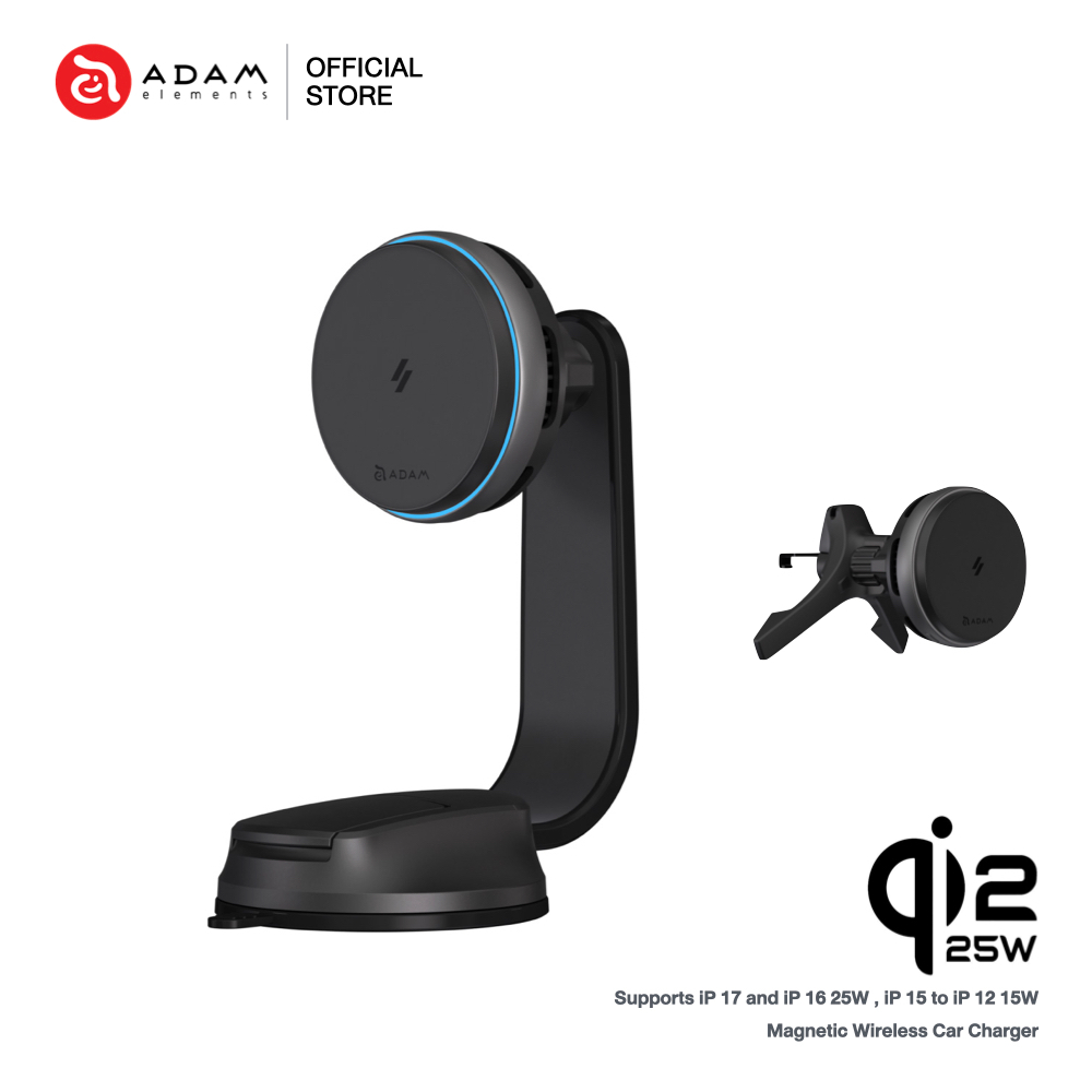 ที่ชาร์จในรถ ADAM elements OMNIA CQ3 Qi2.2 Magnetic Wireless Car Charger - Qi2.2 กำลังไฟสูงสุด 25W