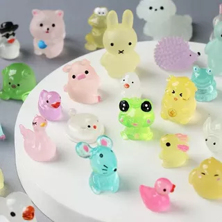 30pcs ถุงสุ่มของเล่นรูปสัตว์เรืองแสงในที่มืด, ของเล่นรางวัลสำหรับเด็กในช่วงเทศกาลวันหยุด, ตุ๊กตาเรซิน, ของเล่นโมเดลสัตว์