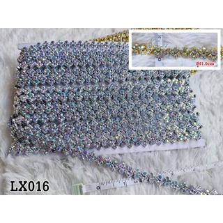 (แบ่งขาย 50cm) แถบตกแต่ง เพชรเส้น อะไหล่ตกแต่งชุด เพชรเส้นตกแต่งองค์เทพ งานดี
