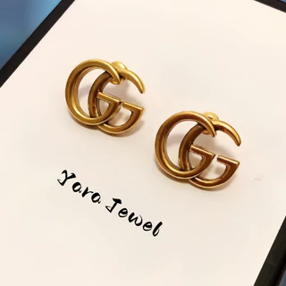 างหูตัวอักษร GG สไตล์ฝรั่งเศส วินเทจหรูหรา ใส่สวยทุกโอกาส