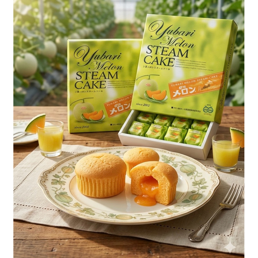 พร้อมส่งในไทย 🍈​ yubari melon steam cake 20ชิ้นส่งตรงจากญี่ปุ่น ล็อตใหม่ๆหอมๆค่า