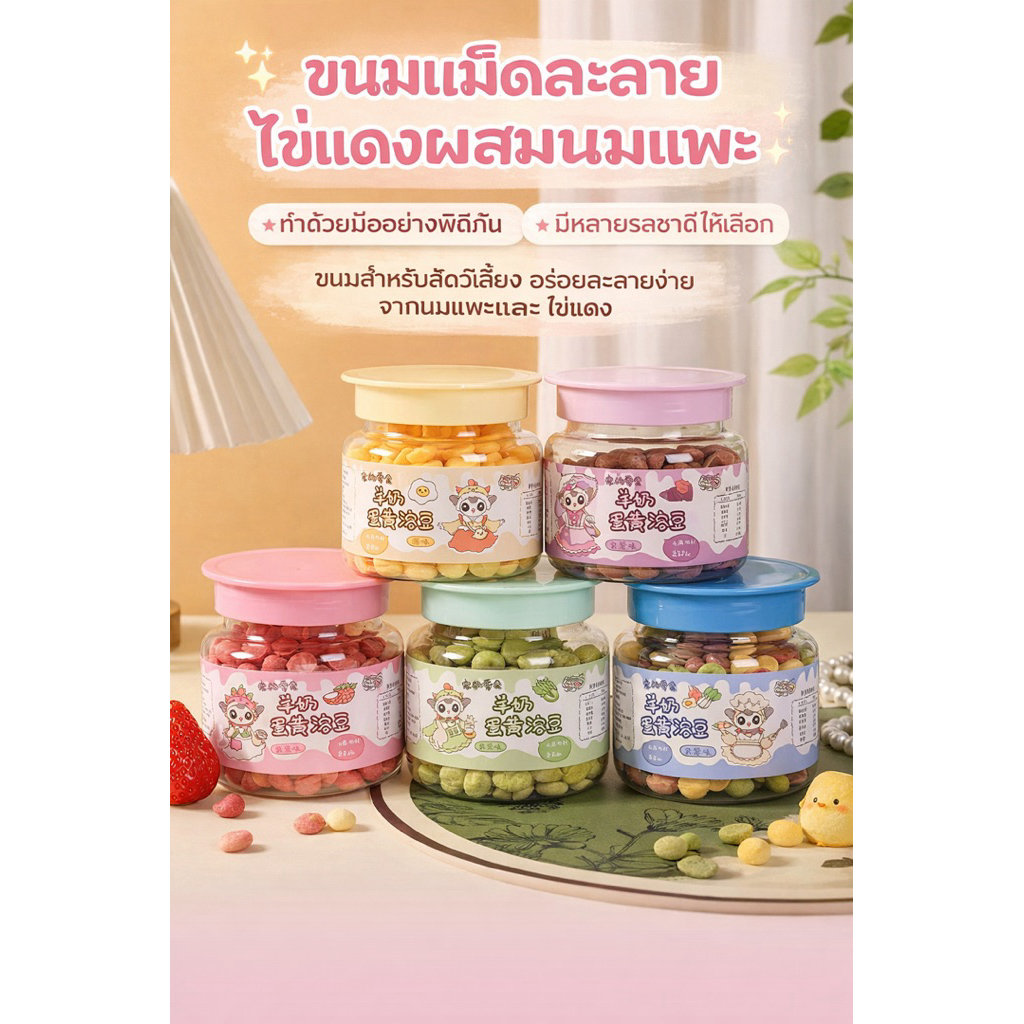 [crazy pet shop]ขนมดรอปไข่นมแพะ NuoNuo หอมกรอบฟู สำหรับชูการ์แฮมสเตอร์