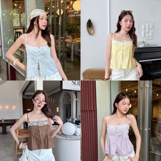 Tothemoon เสื้อสายเดี่ยวแต่งลูกไม้