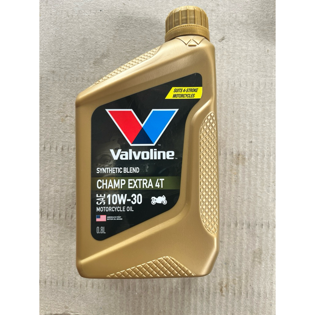 น้ำมันเครื่องมอเตอร์ไซค์ Valvoline Champ Extra 10W-30 สำหรับเครื่องยนต์ 4 จังหวะ