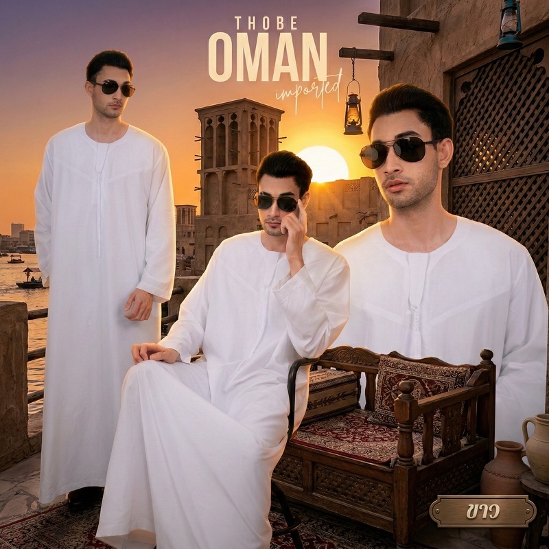 โต๊ปโอมานแต่งพู่ อาหรับดูไบ สินค้านำเข้าจากต่างประเทศ สวมใส่สบาย สีสุภาพ ทรงสวย AD72วาริสมุสลิม