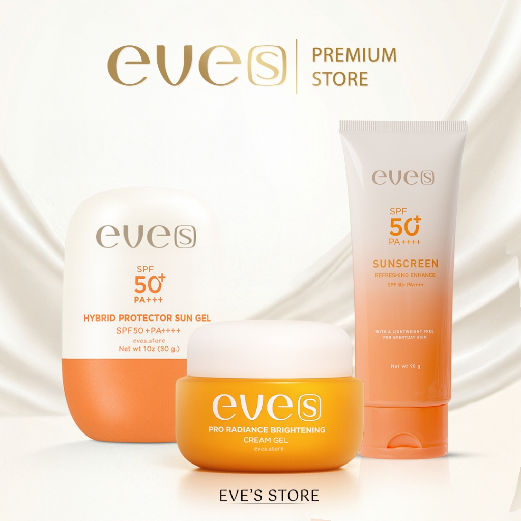 [ส่งด่วน] EVES อีฟส์ เซ็ตปกป้องผิว ครีมเจลส้ม ซันเจล โลชั่นกันแดด ผิวกระจ่างใสขึ้น ปกป้องผิวจากแสงแดด ผิวหน้าและผิวกาย