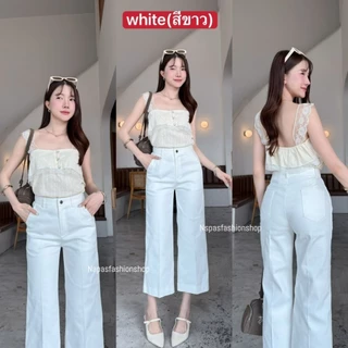 🏵(S-3XL)🏵ขากระบอก 8 ส่วน ผ้ายีนส์ยืดคอตต้อน กระเป๋า 2 ข้างใช้งานได้จริง ผ้าดี ทรงสวย