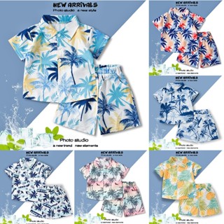 ชุดเด็กฮาวายแฟชั่น ชุดเด็กลายดอกสงกรานต์ เซ็ตเสื้อ+กางเกงเด็…