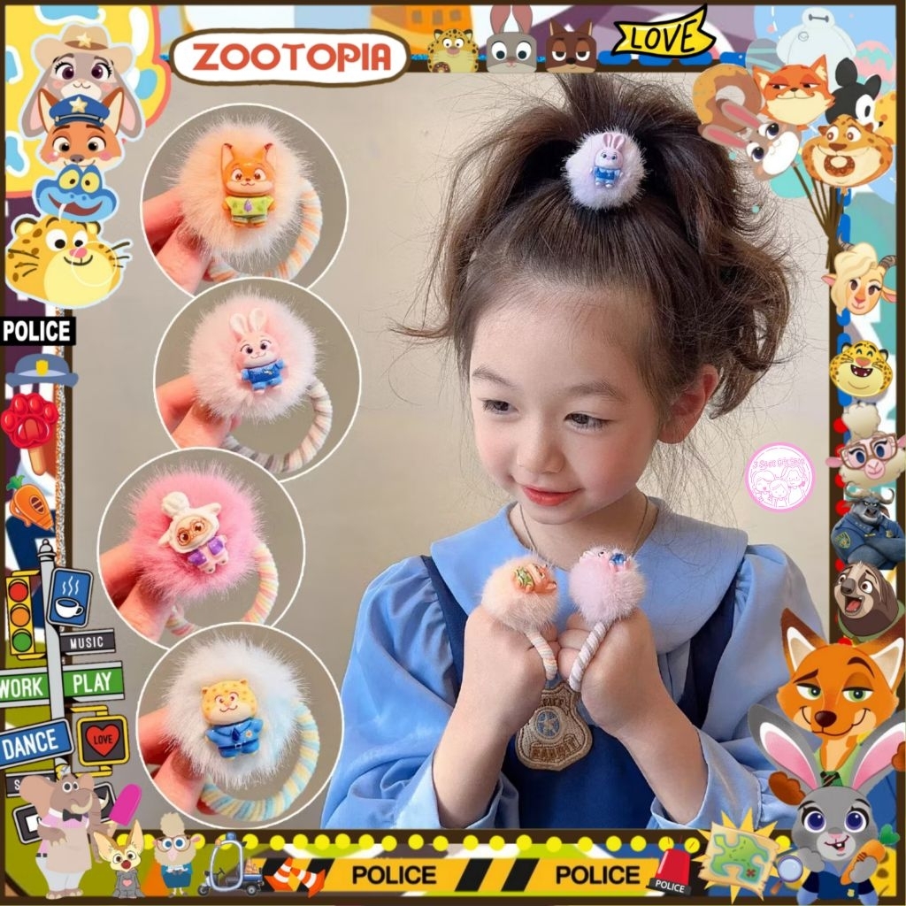 พร้อมส่ง💙ยางรัดผมขนฟู ZOOTOPIA🩷งานน่ารักมาก