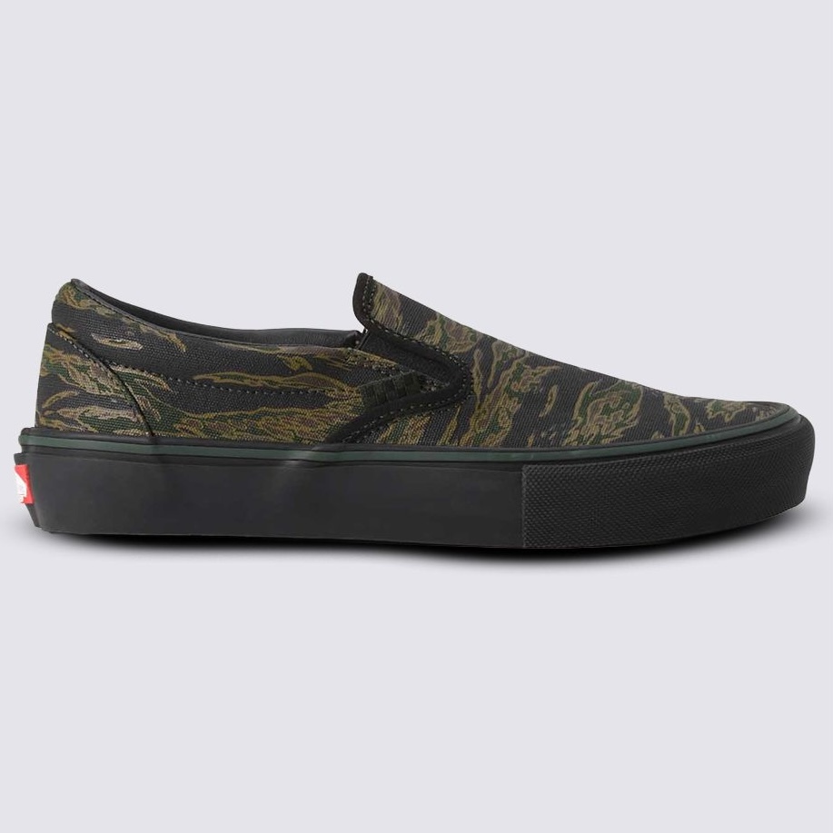 VANS SKATE SLIP ON TIGER CAMO GREEN BLACK SNEAKERS สินค้ามีประกันแท้