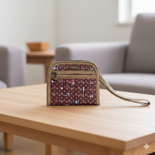 กระเป๋าสตางค์ใบสั้น3ชิป4ช่องแฮนเมคใส่บัตรแบงค์พับได้ใส่กระเป…