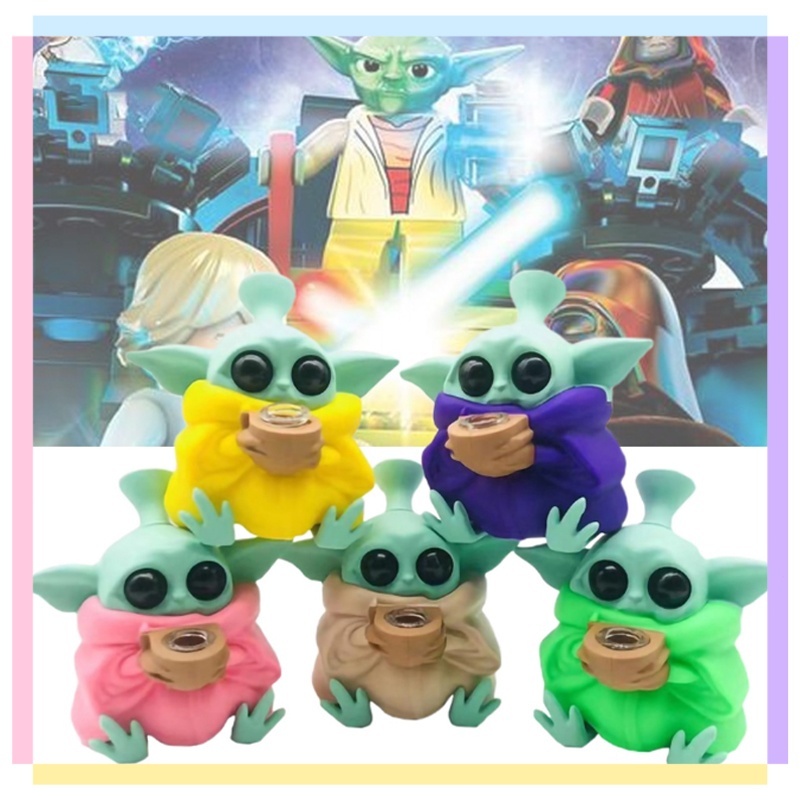 【พร้อมส่งในไทย】T op p uff yoda ซิลิโคน ชมพู/สีม่วง/กาแฟ/เขียว