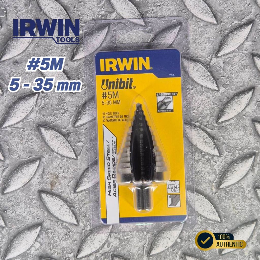 ดอกสว่านเจดีย์ ดอกสว่านขยายรู STEP DRILL IRWIN Unibit  #5m (5 - 35 mm)