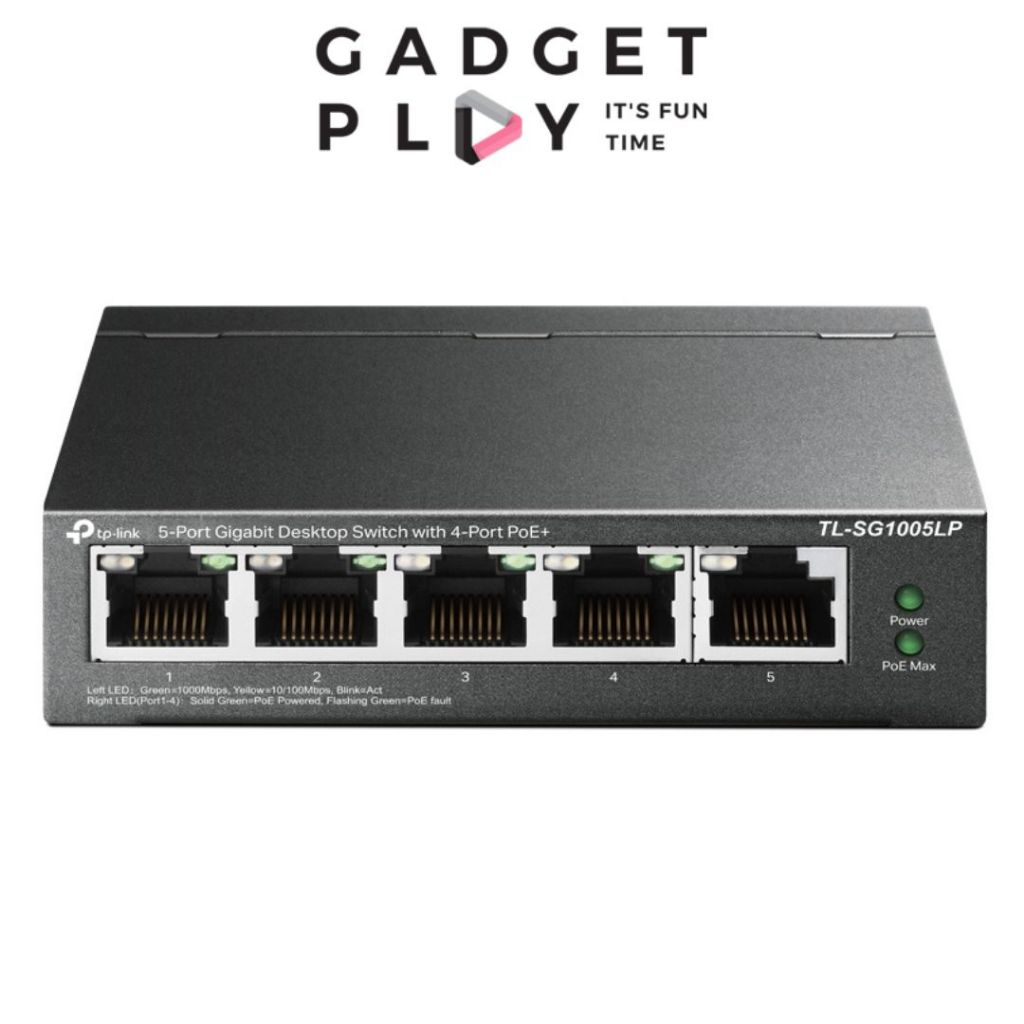 [กรุงเทพฯส่งด่วน] TP-Link TL-SG1005LP 5-Port Gigabit Desktop Switch with 4-Port PoE+ ประกันศูนย์ไทย