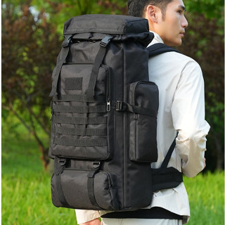 กระเป๋าเป้เดินป่า 100L ความจุใหญ่พิเศษ ลายพรางทหาร กันน้ำ ทน…