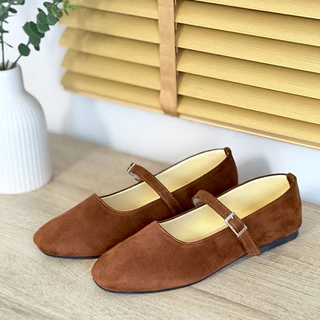 Rarin รุ่น [ Hazel ] 36 - 41 รองเท้าผู้หญิง Suede Mary Jane รุ่นใหม่ ดีไซน์คลาสสิก
