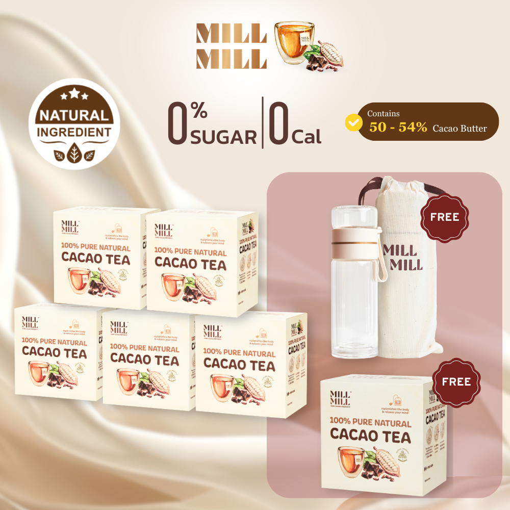 Pure Cacao Tea นอนหลับสบาย ลดการปวดหัวระหว่างวัน ไม่ผ่านความร้อนสูงชาคาเคาบริสุทธิ์  100% เมล็ดคาเคา