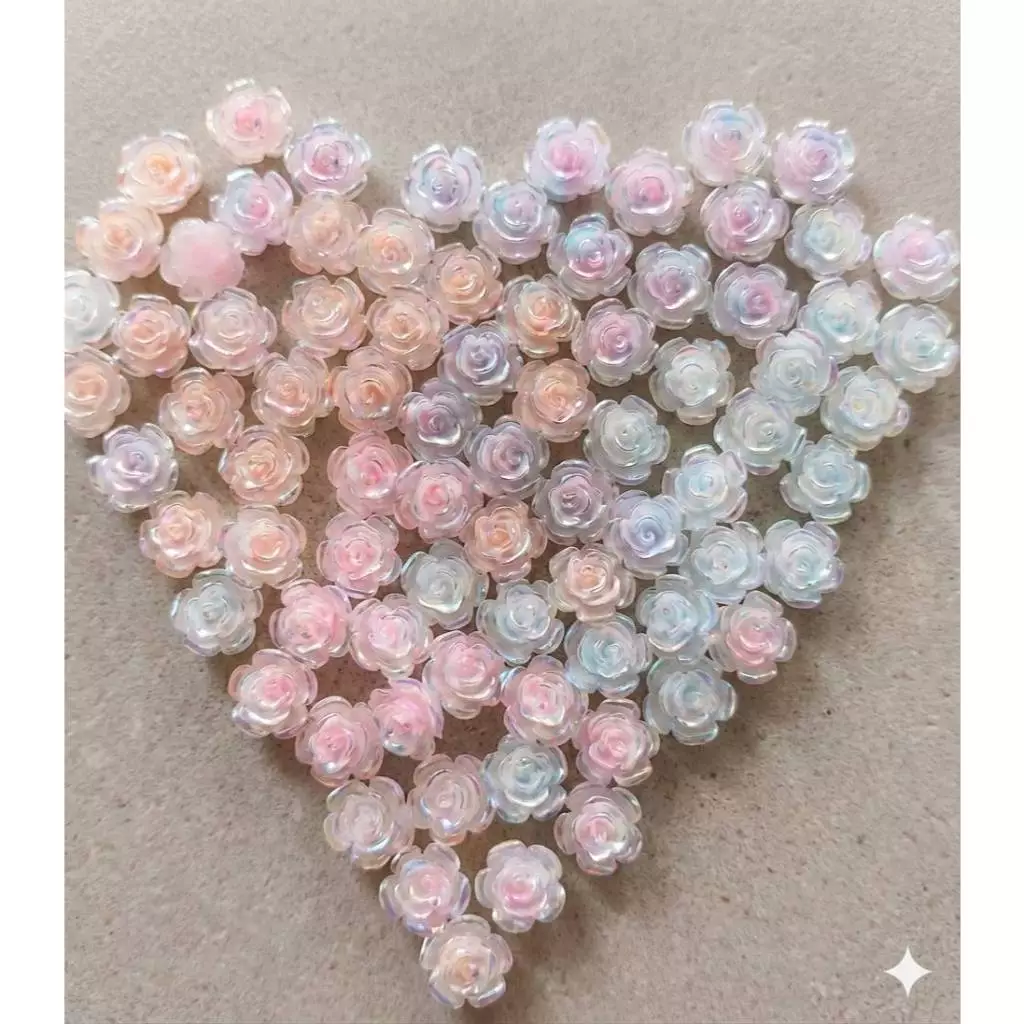 I2.ดอกไม้ตกแต่งเล็บ ดอกไม้วิบวับ หนึ่งถุงมี 20 ชิ้น สีสวยมากกกกกก