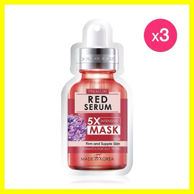 [3แผ่น]โรจูคิส เฟิร์ม พอร์เลส เรด Rojukiss rirm poreless red 5X Intensive Mask