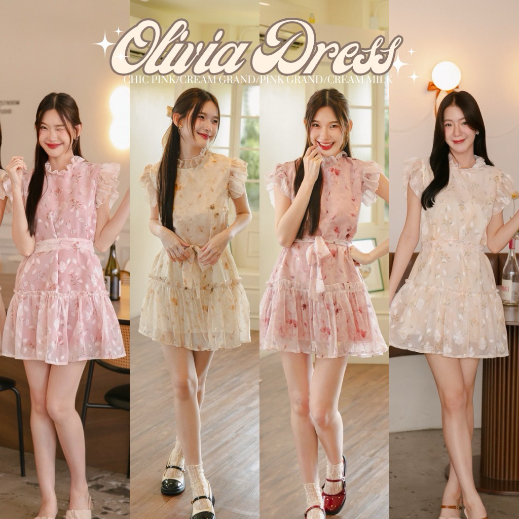 New Color LABELLE รุ่น Olivia dress เดรสสั้น ลุคคุณหนู