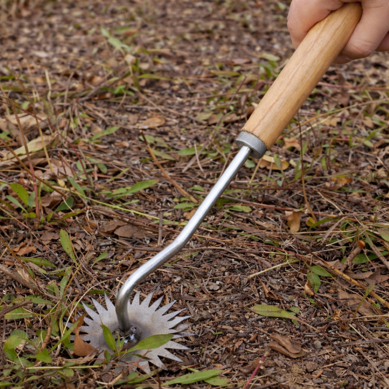 ชุด 2 ชิ้น คราดกำจัดวัชพืชแบบลูกกลิ้ง เครื่องมือพรวนดิน ด้ามไม้ Roller-type weed rake, soil tilling tool, wooden handle