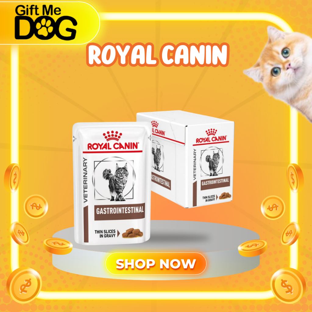 (1โหล/12ซอง)Royal Canin Gastrointestinal Cat Pouch Gravy 85 g สูตรท้องเสีย โรยัล คานิแมว ชนิดเปียก เพาวช์ เกรวี่ ราคาถูก