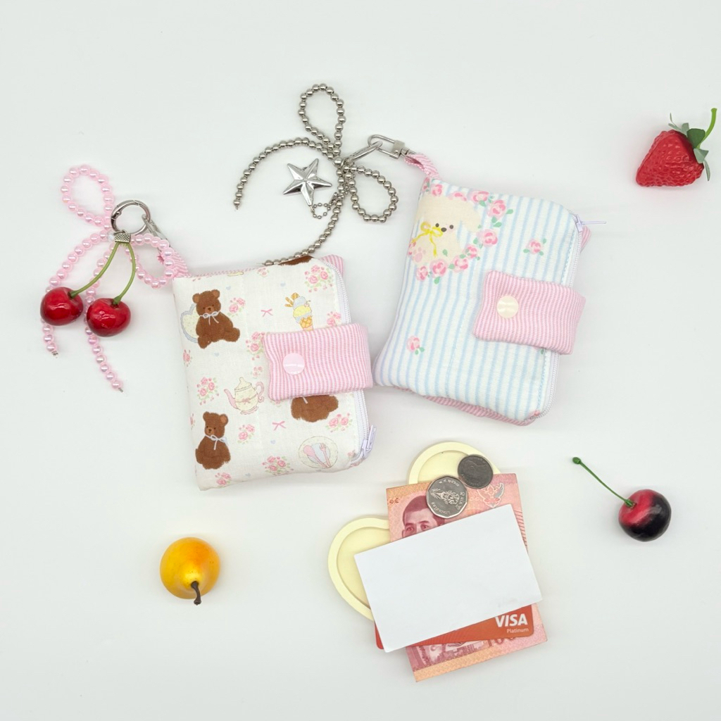 พร้อมส่ง puffy wallet กระเป๋าสตางค์ นิ่มฟู ลายน่ารัก