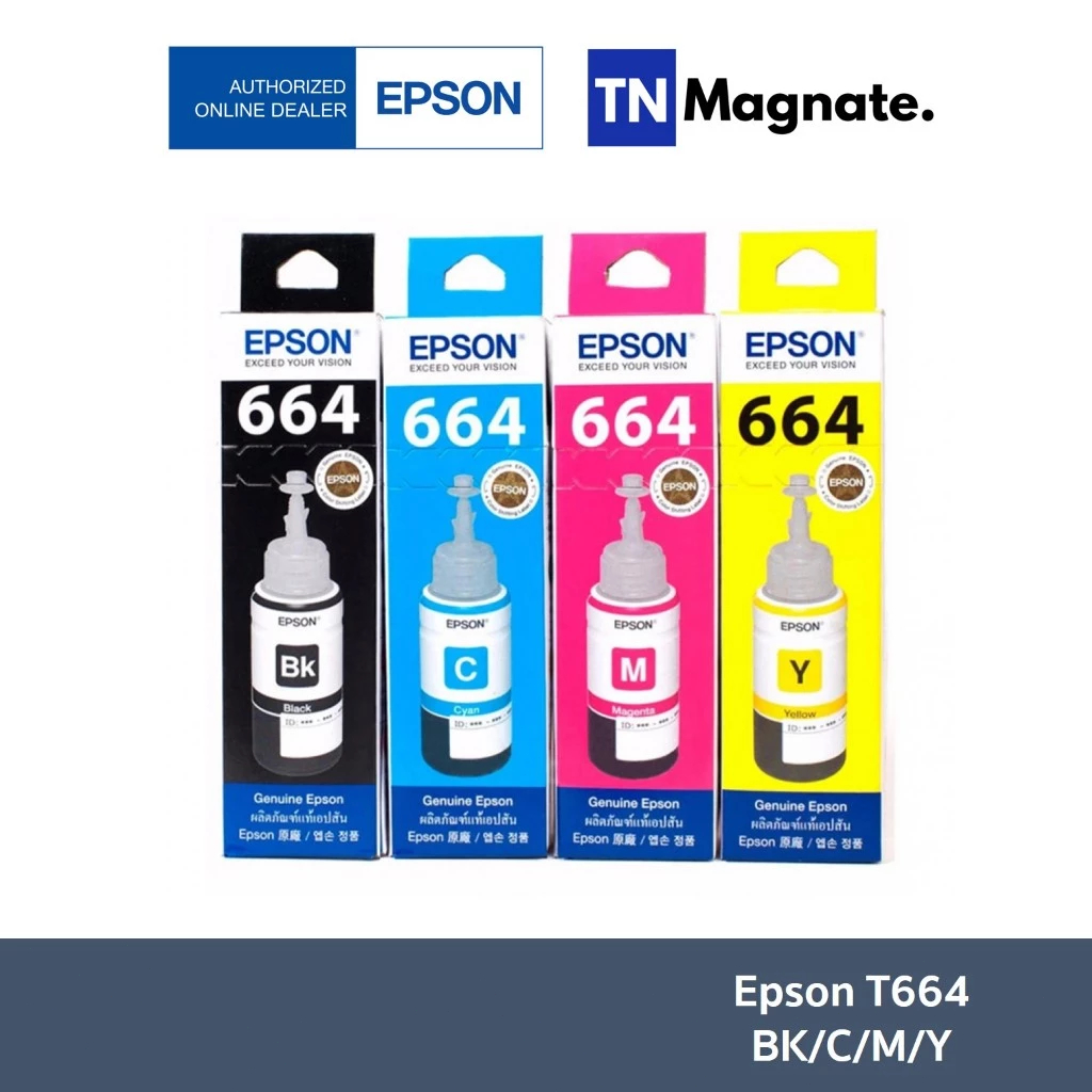 หมึก EPSON 664 Original T6641 T6642 T6643 T6644 หมึกแท้ L-Series L100/L110/L120/ L130/L132/L200