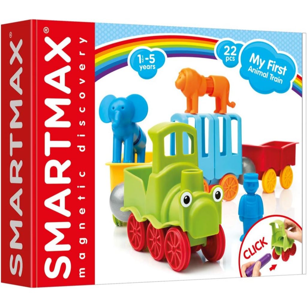 SMART MAX, My First Animal Train ของเล่นเสริมพัฒนาการ STEM ตัวต่อแม่เหล็ก สำหรับเด็ก 1 ปีขึ้นไป