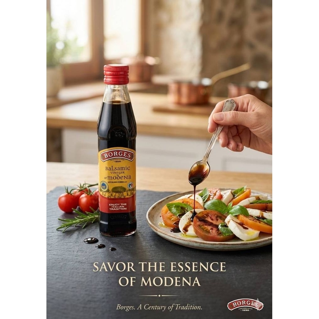 [Made​ in​ Italy]​ Borges Balsamic Vinegar of Modena น้ำส้มสายชูบัลซามิกแท้จากเมืองโมเดนาประเทศอิตาลี​ 250ml [Exp​2029]​