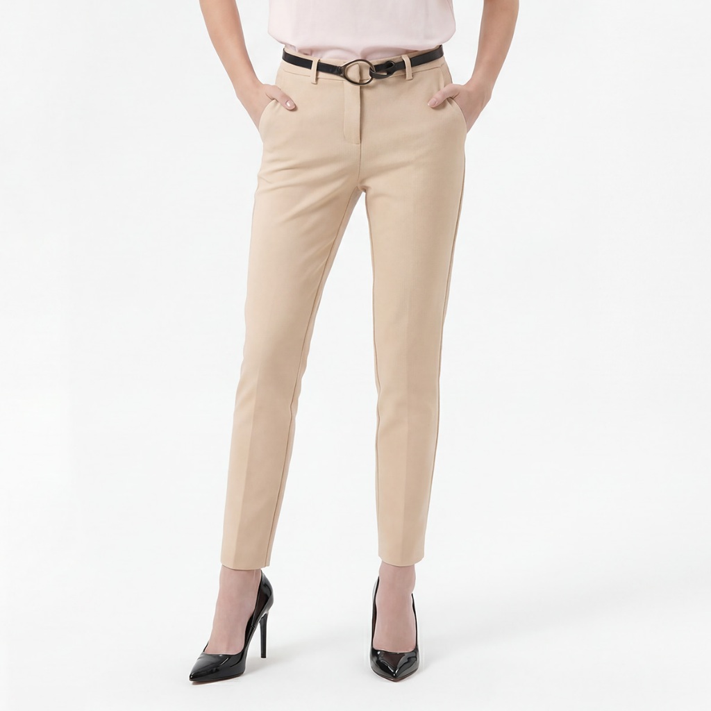 ESPADA กางเกงทรงสลิม ผู้หญิง สีกากี | Slim Trousers | 01034